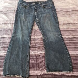 American Eagle Outfitters Blue Flare Wide Leg Jeans